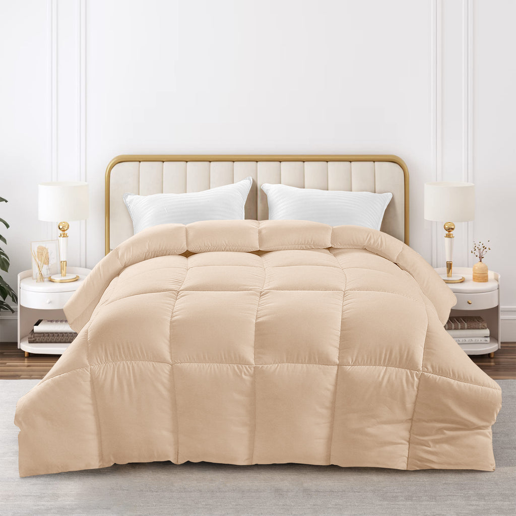 Lux Decor Comforter - All Season Quilt Comforter For Summer Sleeping With Corner Tabs - Soft, Breathable Versatile Bedding & Bedroom Decor - Luxurious Box Stitching