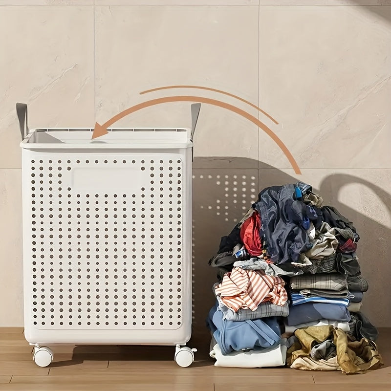 Foldable Laundry Hamper with Wheels, Multi-Size Rolling Clothes Basket for Bedroom, Bathroom, Dorm and RV Laundry Storage and Home Organization
