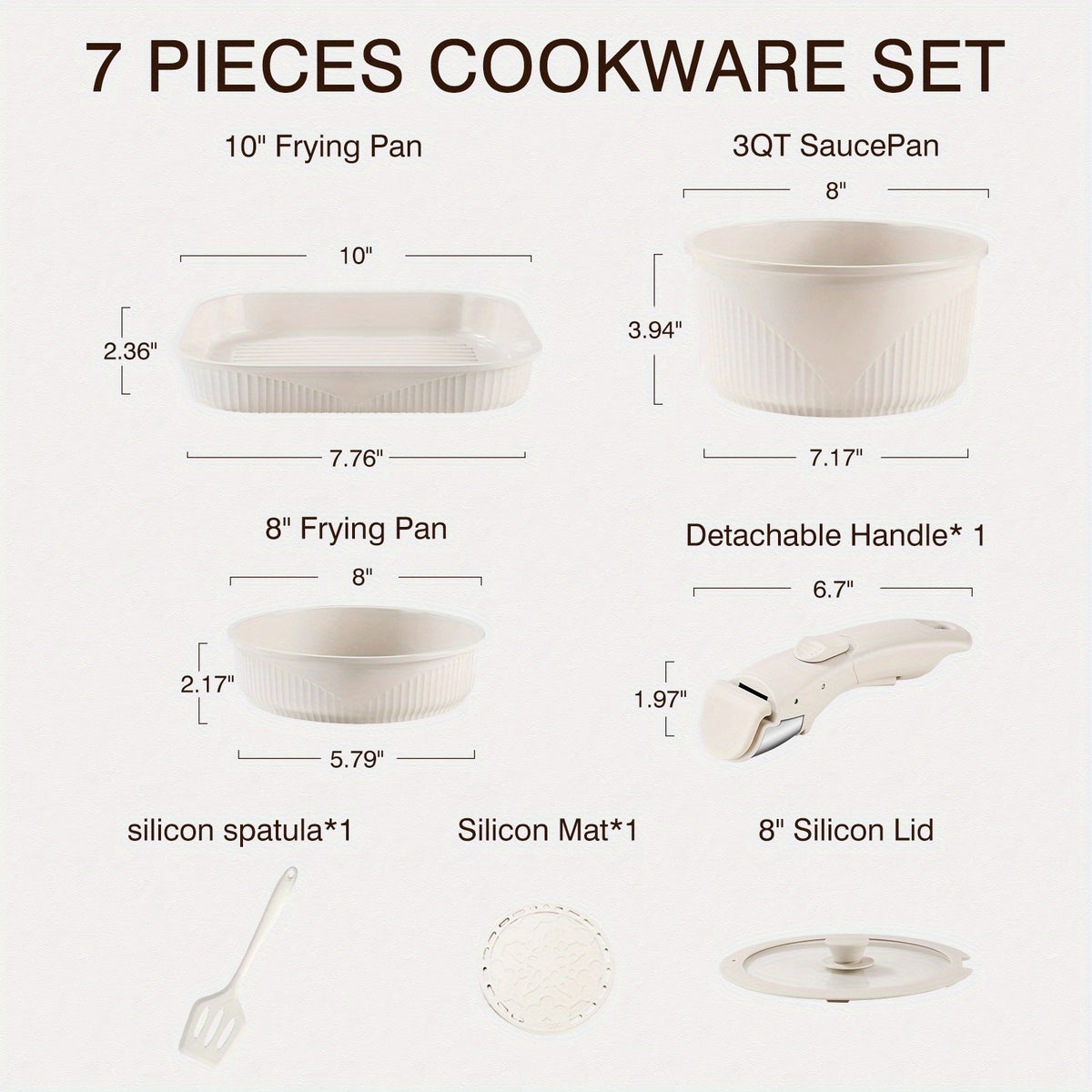 24pcs/7pcs/5pcs Cookware Set Non-Stick Pots & Pans Induction-Ready Kitchen Cookware Set Includes Skillet/Frying Pan/Soup Pot/Steak Pan Removable Handles Home & RV Kitchen Set Stackable Kitchen Accessories Easy To Clean Multiple Colors