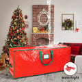 Artificial Christmas Tree Storage Bag, Red 7.5 ft Capacity Holiday Organizer with Reinforced Carry Handles, Dual Zippers and Wide Opening
