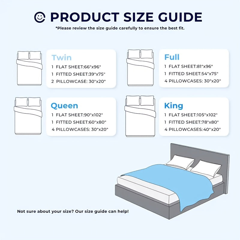 Extra Deep Pocket 10%Bamboo Fiber Bed Sheet Set - Breathable Bed Sheet - Luxury Hotel Bed Sheet Set - Soft, Wrinkle-Resistant, And Comfortable - Easily Fits Extra Deep Mattresses. Includes Pillowcases, Flat Sheet, And Fitted Sheet
