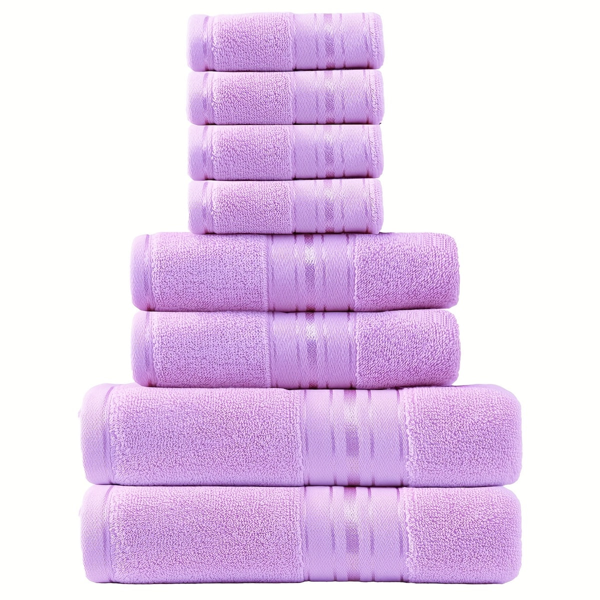 Luxury 8pcs Bath Towel Set, 100% Cotton Premium Hotel Quality, Includes 2 Bath Towels, 2 Hand Towels, 4 Washcloths, Soft Absorbent Spa Towel Collection, Ideal for Bathroom, Hotel, SPA