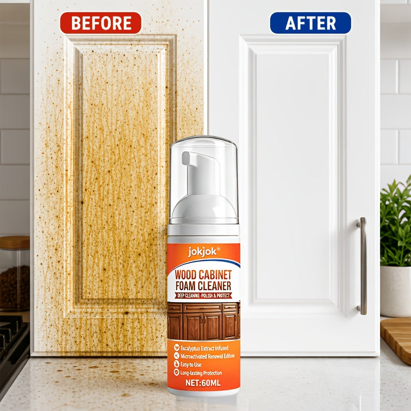 Kitchen Cabinet Cleaner - Cleaning Agent for Oil Stains on The Surface of Kitchen Wooden Shelves, Special Cleaning Agent for Stubborn Stains, Brown Furniture Yellow Scale Removal Agent, Furniture Renovation Agent