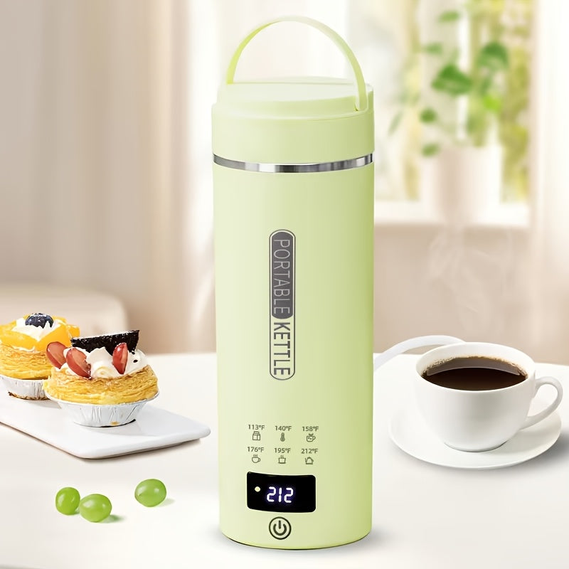 1pc Travel Electric Kettle Portable Small Small Kettle Water Boiler, Water Heater with 6 Temperature Controls, 304 Stainless Steel, Auto Shut-Off And Boil-Dry Protection, BPA-Free, 15.2oz Can Be Applied to Brew Coffee, Brew Flower Tea, Brew Milk