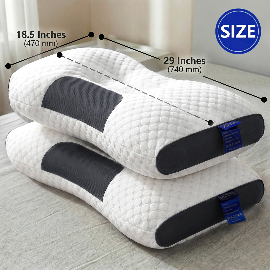 2pcs Neck Pillows, Made of Breathable Fabric That Prevents Sweatiness During Long-term Wear. Features a Removable Zippered Pillowcase, Ergonomically Designed to Fit the Neck for Comfortable Use. Effectively Relieves Shoulder and Neck Pressure
