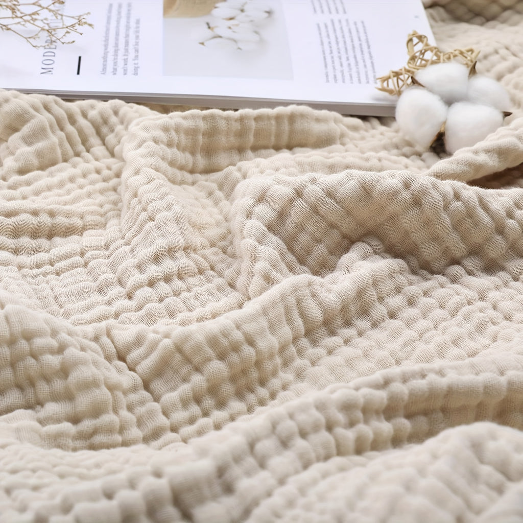 100% Cotton Muslin Blanket 6 Layer, Soft Morandi Color Gauze Blanket for Couch & Bed, Lightweight & Breathable Blanket for All Season, Machine Washable