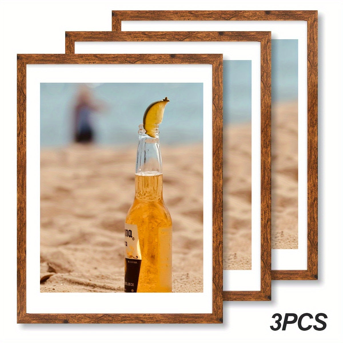 3pcs Classic Style 12x16in Vertical Oblong Poster Frames, Manufactured Wood Wall Decor for Bedroom and Office, Horizontal & Vertical Hanging, No Electricity Needed, Cute Room Decor, Multi-color, Photo Frames, Without Photo Paper