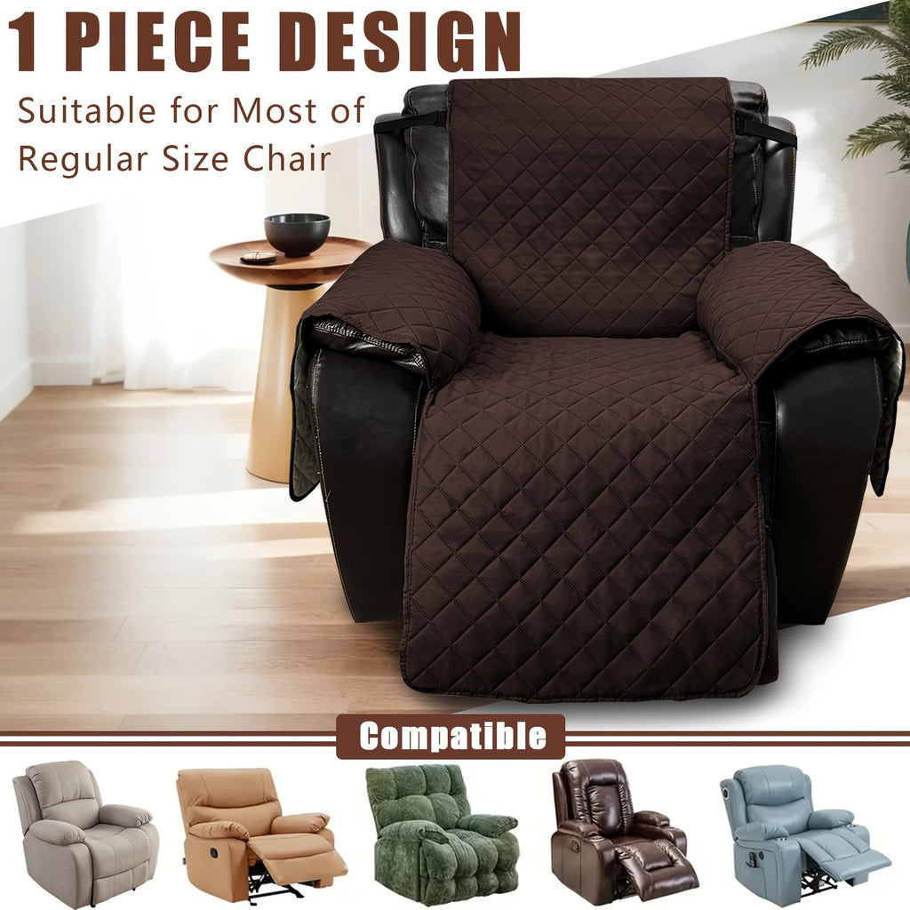 1pc 100% Non-Slip Recliner Chair Cover Sofa Slipcover, Pet Cover for Large Recliner with Elastic Straps, Washable Chair Seat Cover Recliner Chair Furniture Protector, Perfect for Indoor And Outdoor, Halloween, Christmas, Home Decoration