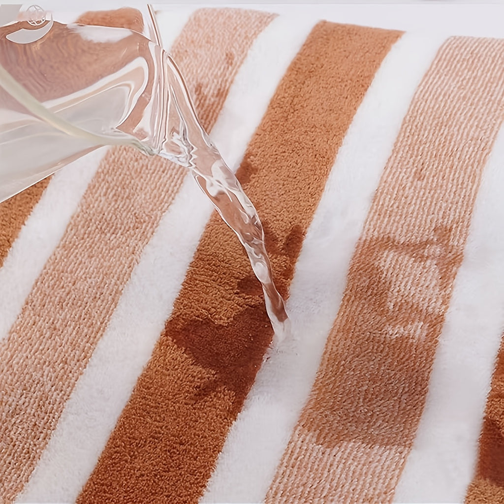 Microfiber Striped Bath Towels, 27 x 55 Inch Soft Absorbent Quick-Drying Towels in Single, 4-Pack and 5-Piece Options for Home, Beach, Spa and Gym