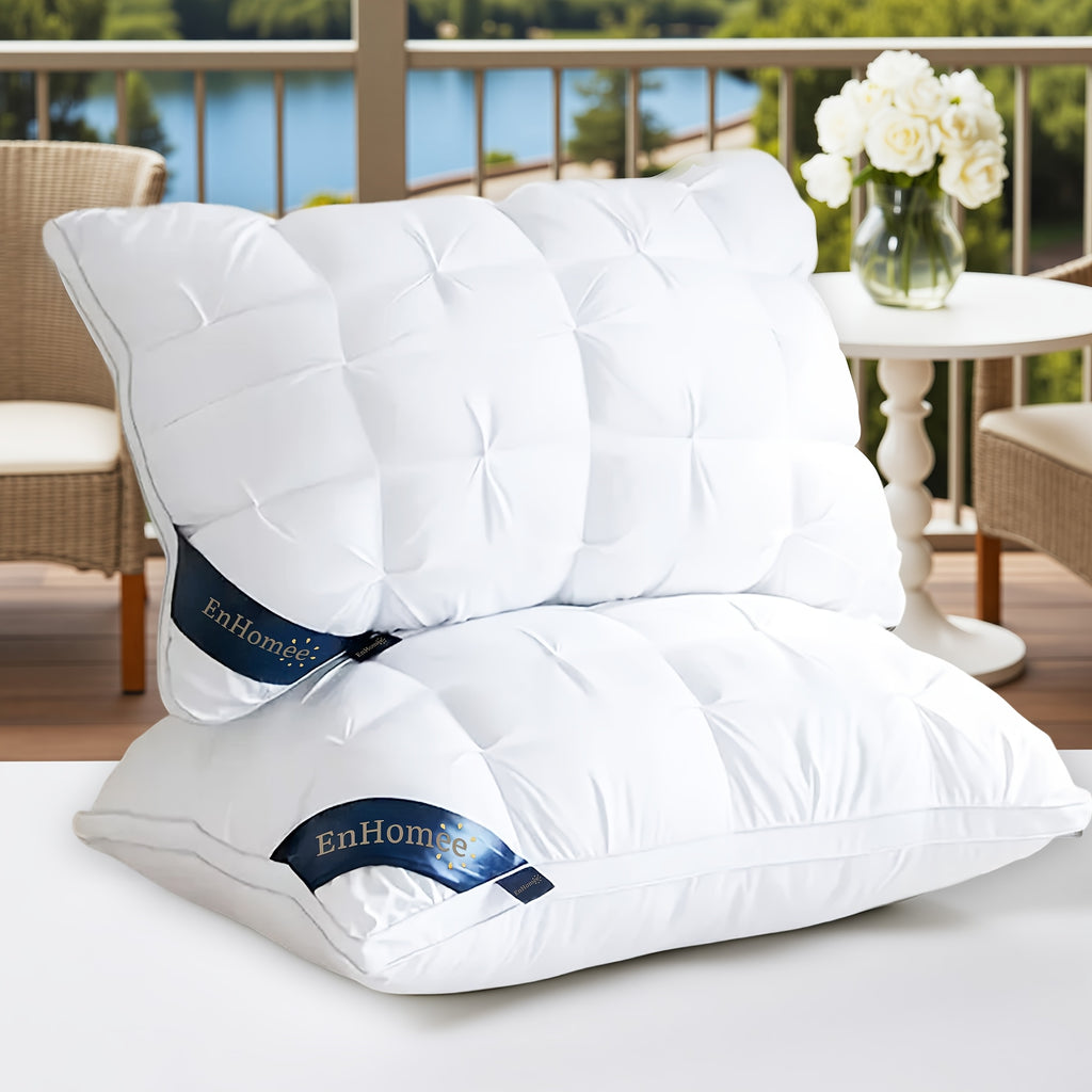 Hotel Three-Dimensional Twisted Flower Pillow, 900g, 2-Pack, White