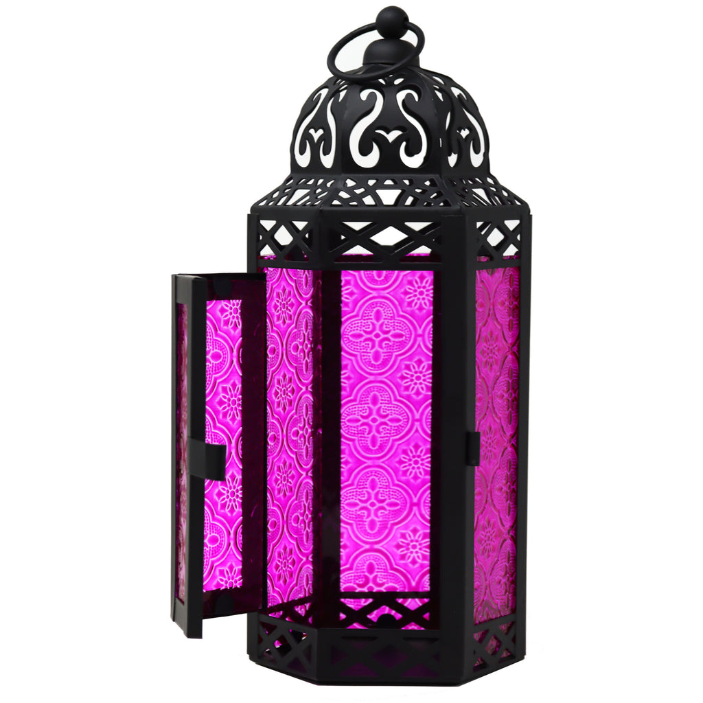 Decorative Moroccan Candle Lantern Holder, Medium, 10.5" Tall