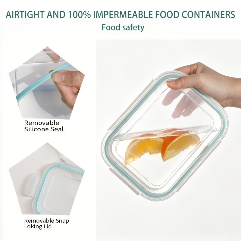 8pcs Glass Food Storage Containers, Ideal for Meal Prep And Kitchen Storage in The Pantry; Leak-Proof, Airtight Glass Lunch Boxes, Suitable for Refrigerators And Dishwashers, Perfect for Lunches at Work