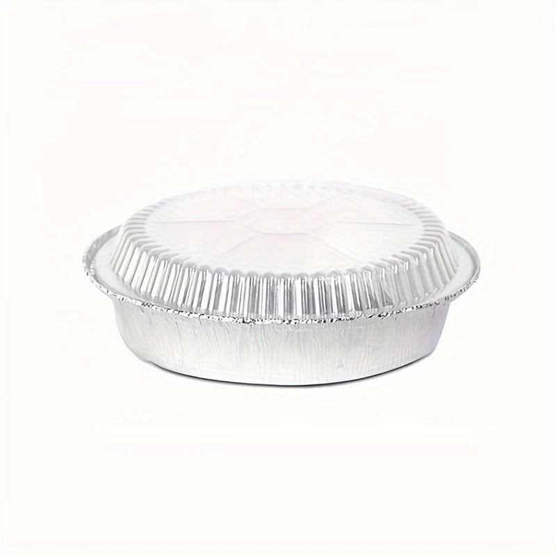 40pcs Disposable Aluminum Foil Baking Pan Set (including 20 Bases + 20 Lids) - 7-inch Round Baking Pan, Suitable for Baking, Keeping Warm, and Serving - Round Aluminum Foil Baking Pan with Lid - Mother's Day - Air Fryer - Oven - Birthday Party