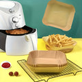 Square Air Fryer Paper Liners, 250 Disposable Non-Stick Bleach-Free 8 Inch Liners for Listed 5-8QT Baskets, Kitchen Accessories for Everyday Meal Preparation