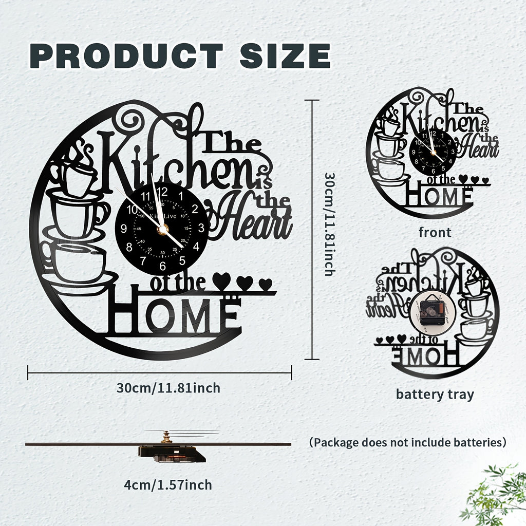 1pc Coffee Vinyl Record Wall Clock, Wall Decoration Art Decoration, Coffee Cup Design Wall Clock - Coffee Clock Silent Home Decoration, Living Room Bedroom Kitchen Bathroom, Christmas Gift/New Year Gift, Special Surprise