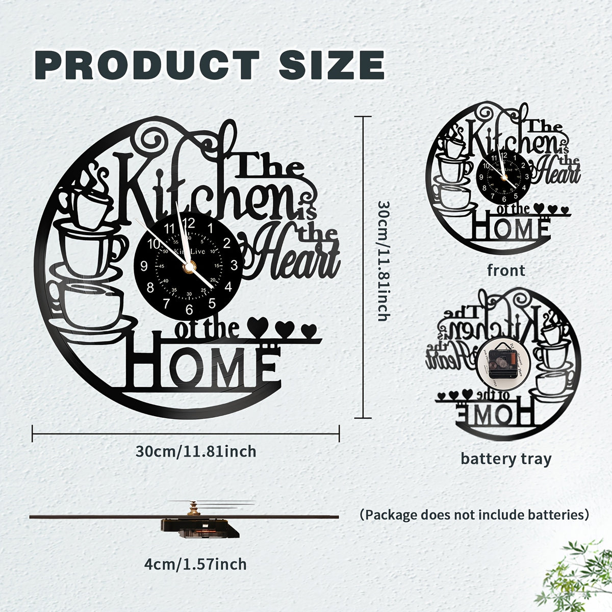 1pc Coffee Vinyl Record Wall Clock, Wall Decoration Art Decoration, Coffee Cup Design Wall Clock - Coffee Clock Silent Home Decoration, Living Room Bedroom Kitchen Bathroom, Christmas Gift/New Year Gift, Special Surprise