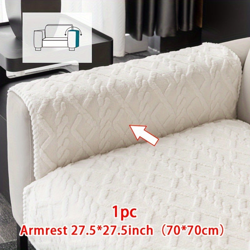 1pc Plush Sofa Mat, Pet Dog Friendly Sofa Cover, Couch Cover Plush And Delicate Soft Anti Slip Protection Sofa, Bedroom, Office, Living Room Decoration, Home Decoration Local Warehouse Send Out Goods