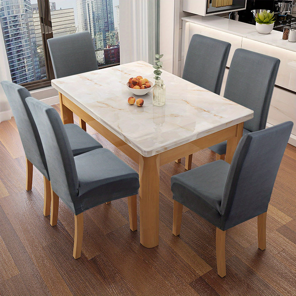 4pcs Set/6pcs Set Milk Elastic Home Kitchen Dining Chair Slipcover, Chair Cover, Furniture Protector For Wedding Office Living Room, Easy To Install, Suitable For Any Dining Chair.Halloween Gift, Halloween Home Decorations