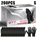 Nitrile Disposable Gloves in Black, 200 Count Two-Box Set with Oil-Resistant Design in S to XL for Household Cleaning and Workshop Tasks