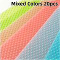Refrigerator Shelf Liners 20-Pack, Washable EVA Fridge Mats in Mixed Colors, 29 x 45 cm for Kitchen Shelves, Freezers and Cabinets
