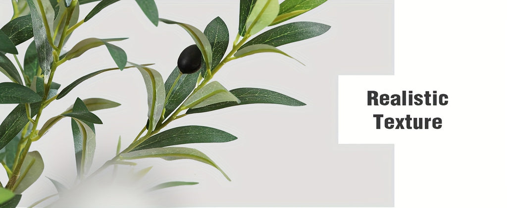 Artificial Olive Tree with Nursery Planter, 74 Inch, 7.2 Foot or 8 Foot Faux Greenery with Lifelike Leaves and Fruits for Home and Patio Styling