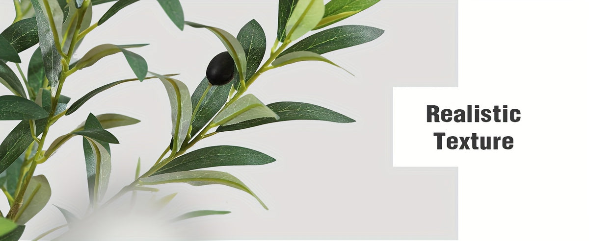 Artificial Olive Tree with Nursery Planter, 74 Inch, 7.2 Foot or 8 Foot Faux Greenery with Lifelike Leaves and Fruits for Home and Patio Styling