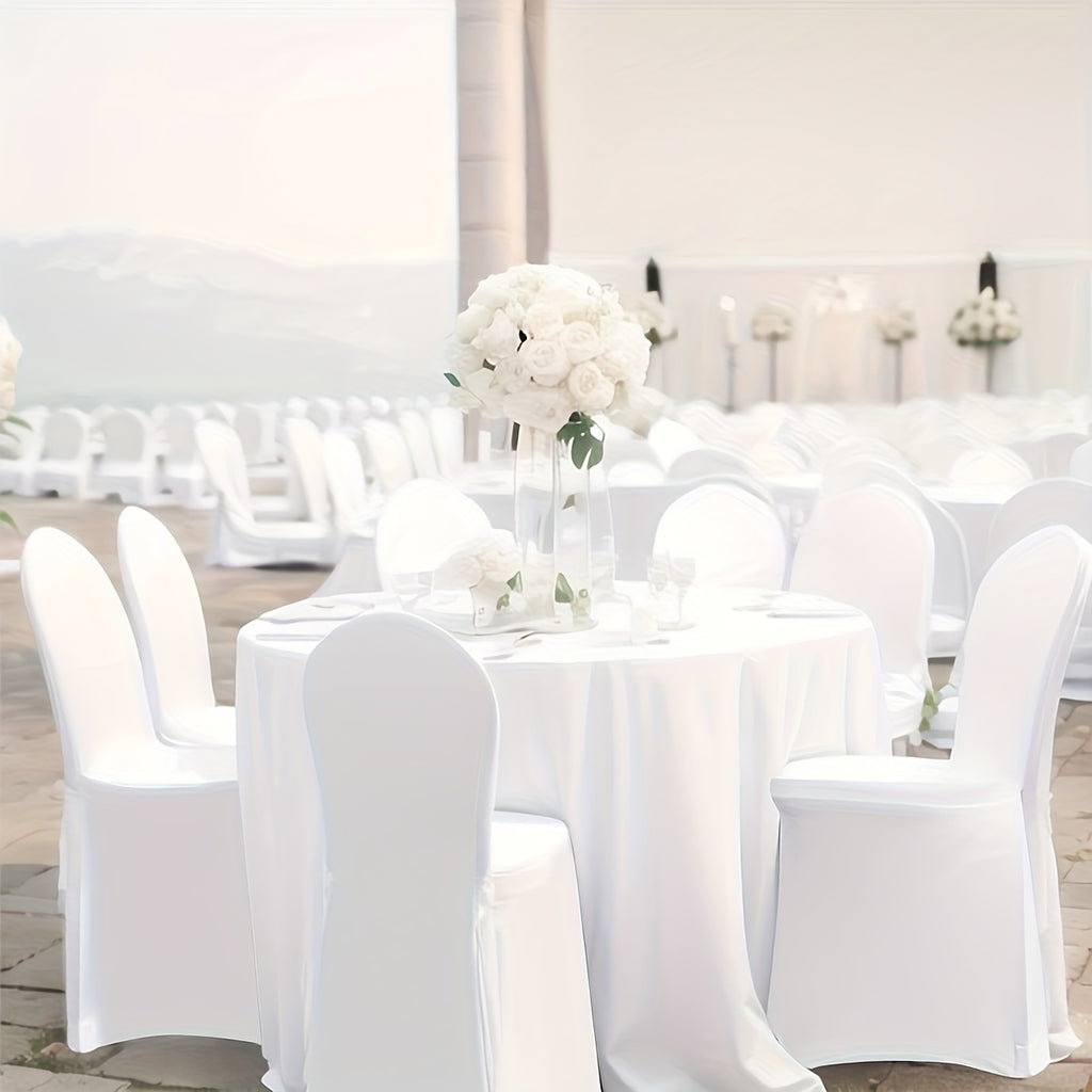 30/50/100/150pcs Elastic Spandex Banquet Chair Covers, Universal Stretch Fit Chair Protectors, Wedding Decorative Chair Covers, Suitable For Weddings, Holidays, Banquets, Parties, Celebrations, Business Meetings, Christmas