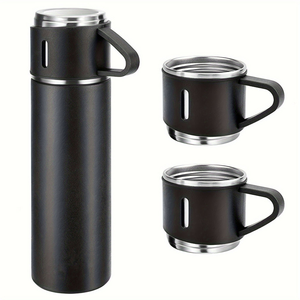 1 hot water bottle, metal vacuum cup, portable coffee cup and hot water bottle combination, suitable for RV and outdoor exploration, gift thermos, cup