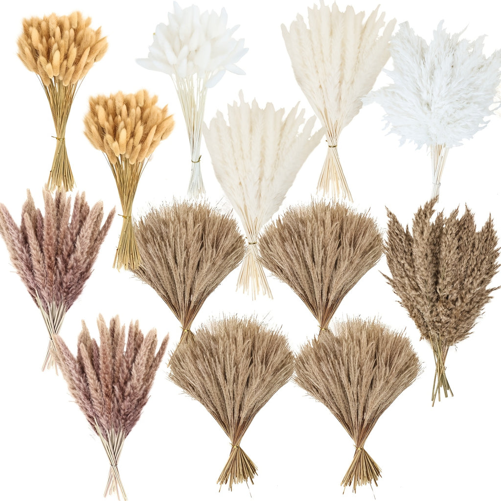 110/300pcs Dried Pampas Grass Decor, Dried Flower Bouquets for Wedding, Home, Centerpiece Table, Modern Home, Western Living Room, Nursery, Boho Room, Beach, Women'S Office, And Boho Decor