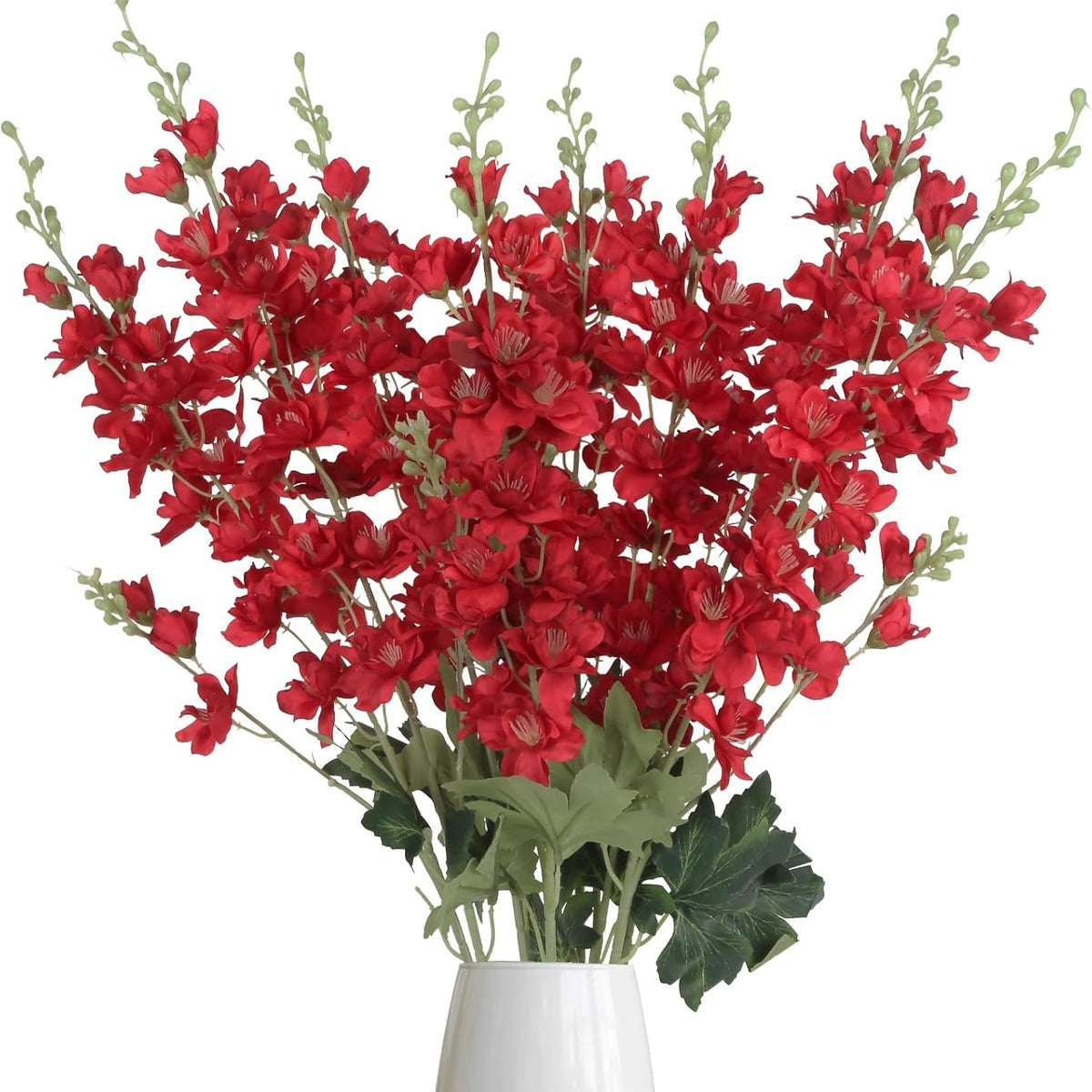 8pcs Dusty Blue Delphinium Artificial Flowers 33.5 Inch Faux Delphinium Stems Larkspur Flowers for Wedding Table Centerpieces Home Garden Decor