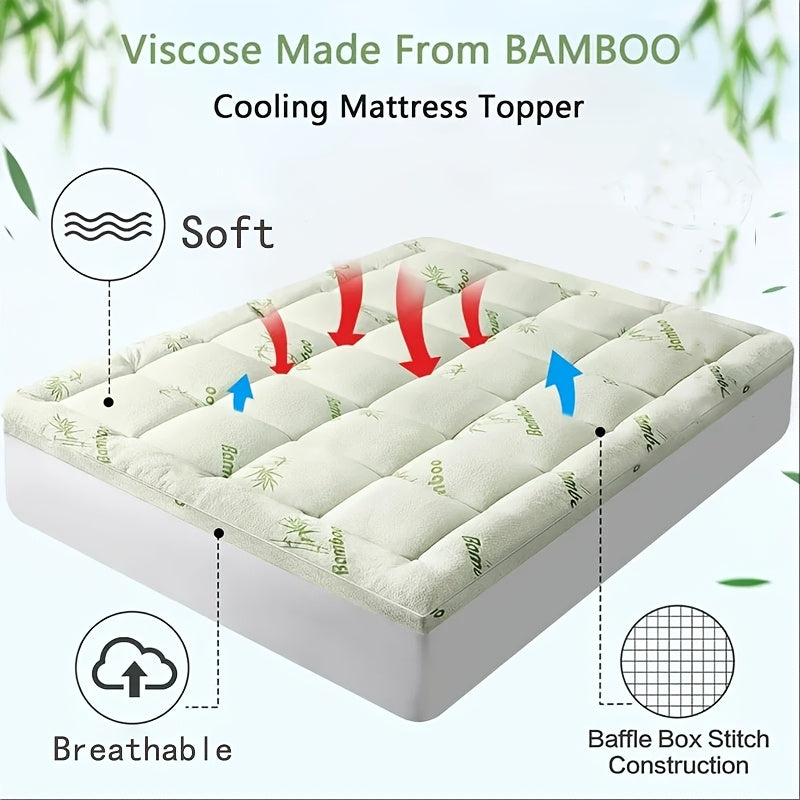 Cool Bamboo Mattress Top Layer - Blanket Mattress Cover, Pillow Mattress Cover, with 8-21 Inches Deep Pockets, Suitable for Home, Hotel, And Dormitory Bedding