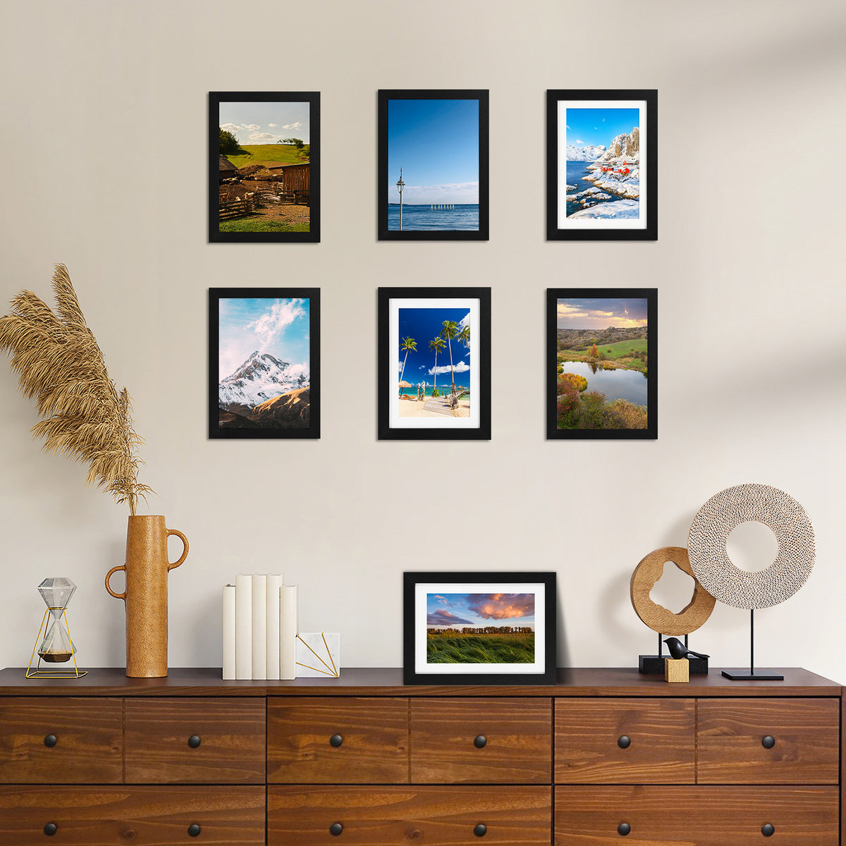 24 Pcs Picture Frame, Made of Sturdy Frame for 4x6in or 5x7in or 8x10in, Wall and Tabletop Display Thin Border Photo Frames for Home Decor, Black