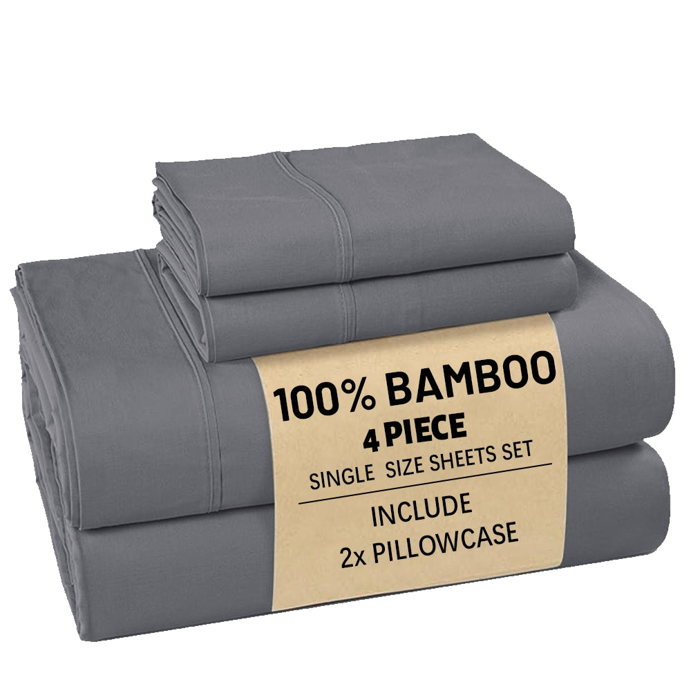 [Deep Sleep] 4/6pcs Bamboo Bed Sheet Set, Luxury Soft & Cooling Sheet Set For Hot Sleepers, 5 Star Hotel Experience Bed)Child Sheets Sets Deep Pocket Up To 16"Breathable Bedding For Room, Hotel 2200TC Bedding Sheets Queen Bed Sheets W/ Random Color