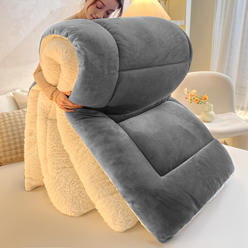 Sheep Blanket Single Bed Size Extra Thick Plush Flannel Blanket for Sofa and Bed, Microfiber Lightweight Reversible Soft Cozy Warm Luxury Bed Blanket