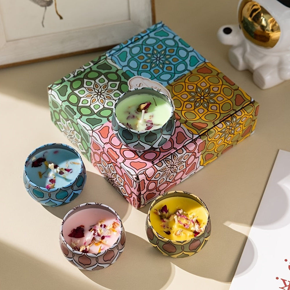 Candles Set Natural Soy Wax 2.5oz 60 Hour Burn Time, Relaxing Home Scented Candles with Cocoa, Jasmine, Vanilla, Lemon Perfect for Festivals, Parties & Birthdays