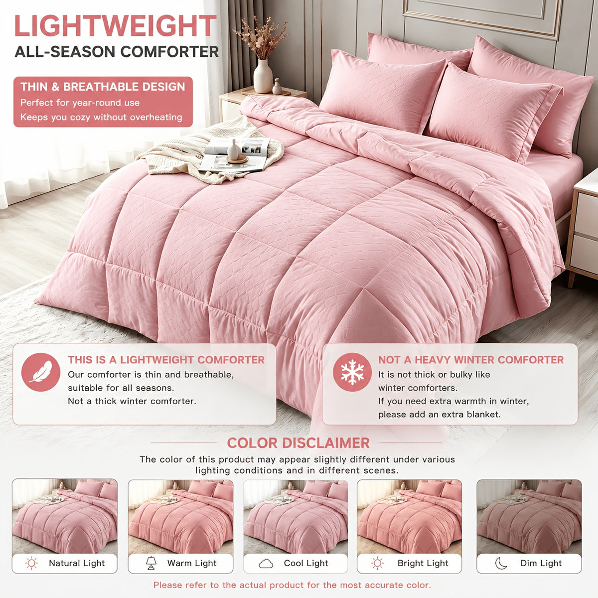2/3pcs Bed Sheet Sets Queen Size, Double-Sided Tech Fabric, All-Season Comforter-Soft Breathable Quilt for Hot Sleepers & Night Sweats-Bedroom & Camping Use-for Couples & Solo User, 1 Comforter, 1/2 PillowCases, Bedding, Random Color
