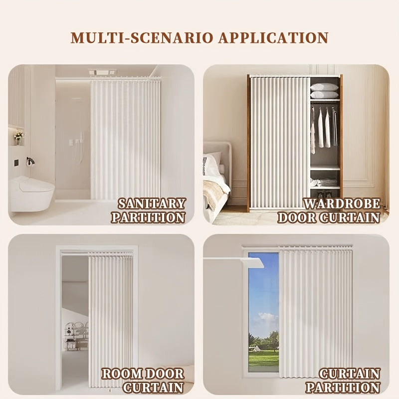 2D Door Curtain, Elegant Bohemian Style Folding Door Curtain with Stripes - Polyester, Magnetic Partition Living Room, Bedroom, Kitchen - Easy to Hand Wash, No Power Required, Multi-Function Home Decor, Multi-Function Curtain | Pastoral Theme |