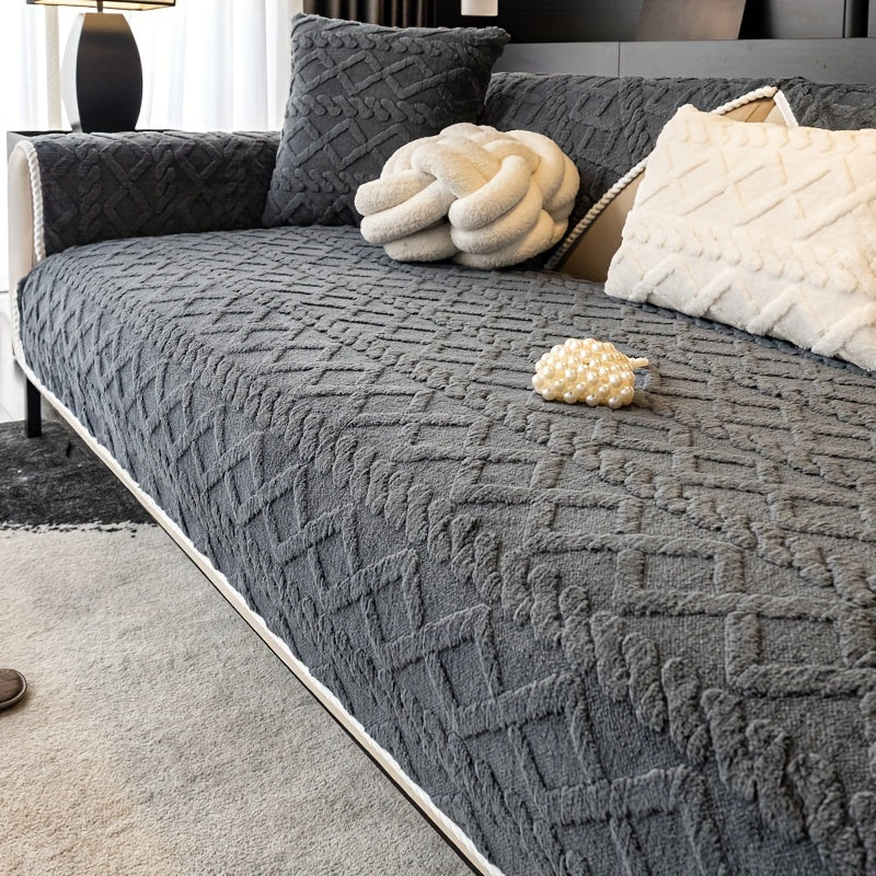 1pc Plush Sofa Mat, Pet Dog Friendly Sofa Cover, Couch Cover Plush And Delicate Soft Anti Slip Protection Sofa, Bedroom, Office, Living Room Decoration, Home Decoration Local Warehouse Send Out Goods