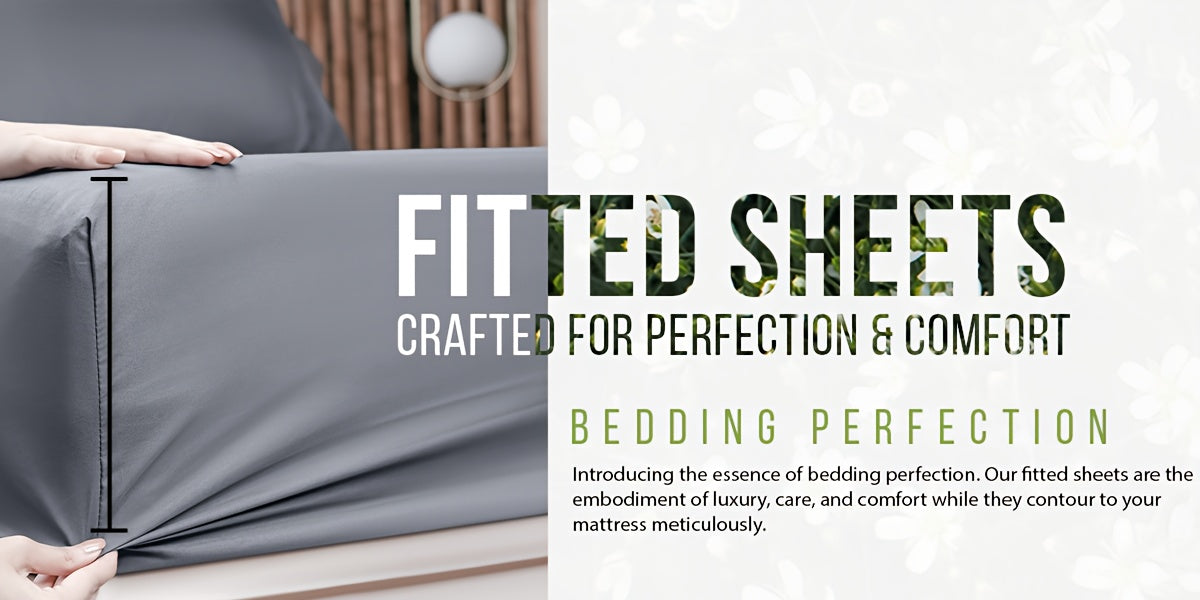 Extra Deep Pocket 10%Bamboo Fiber Bed Sheet Set - Breathable Bed Sheet - Luxury Hotel Bed Sheet Set - Soft, Wrinkle-Resistant, And Comfortable - Easily Fits Extra Deep Mattresses. Includes Pillowcases, Flat Sheet, And Fitted Sheet