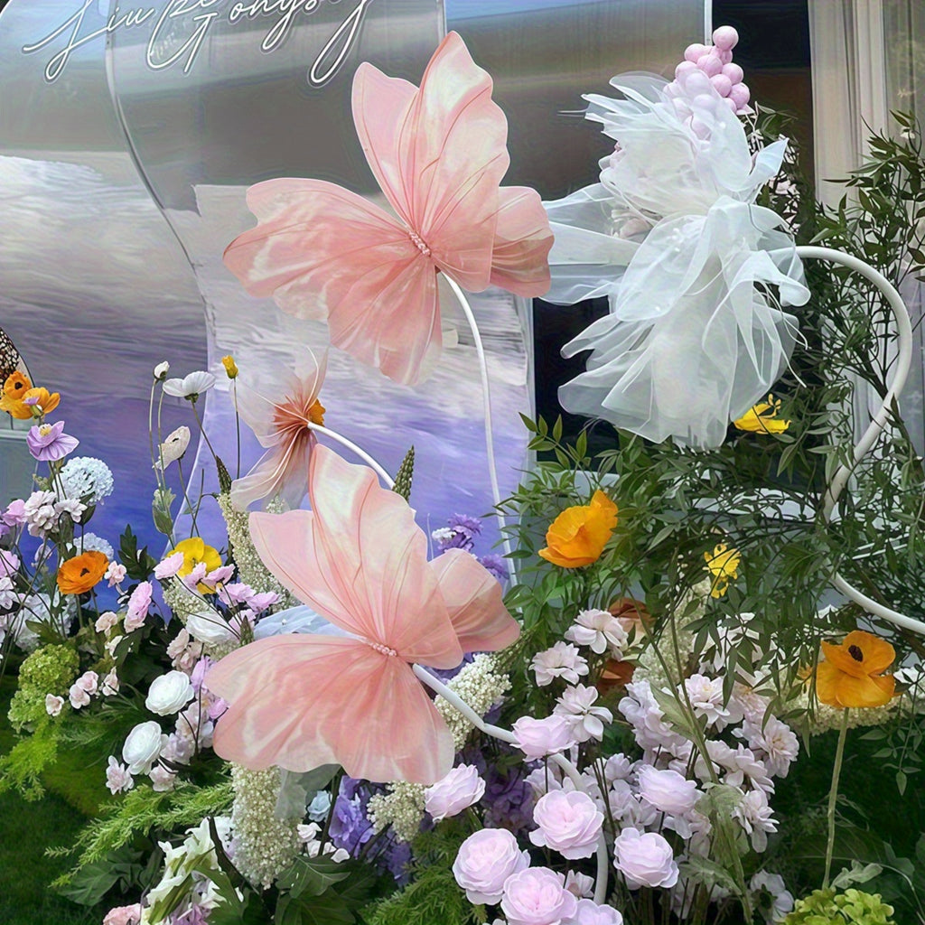 3pcs 50cm/ 19.69in Large Butterfly Artificial  Party Decoration 3D Butterfly Wall Decoration Baby Party Wedding Decoration Birthday Party Home Supplies Decoration