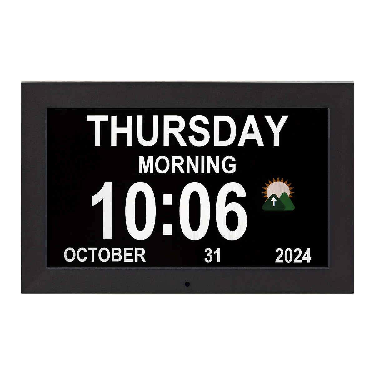 Digital Calendar Day Alarm Clock, Auto Dimmable And Sun Moon Icons, 12 Alarm Options & 18Languages, Large Digital Wall Clock, Gifts for Alzheimers, Elderly, Seniors Or Impaired Vision