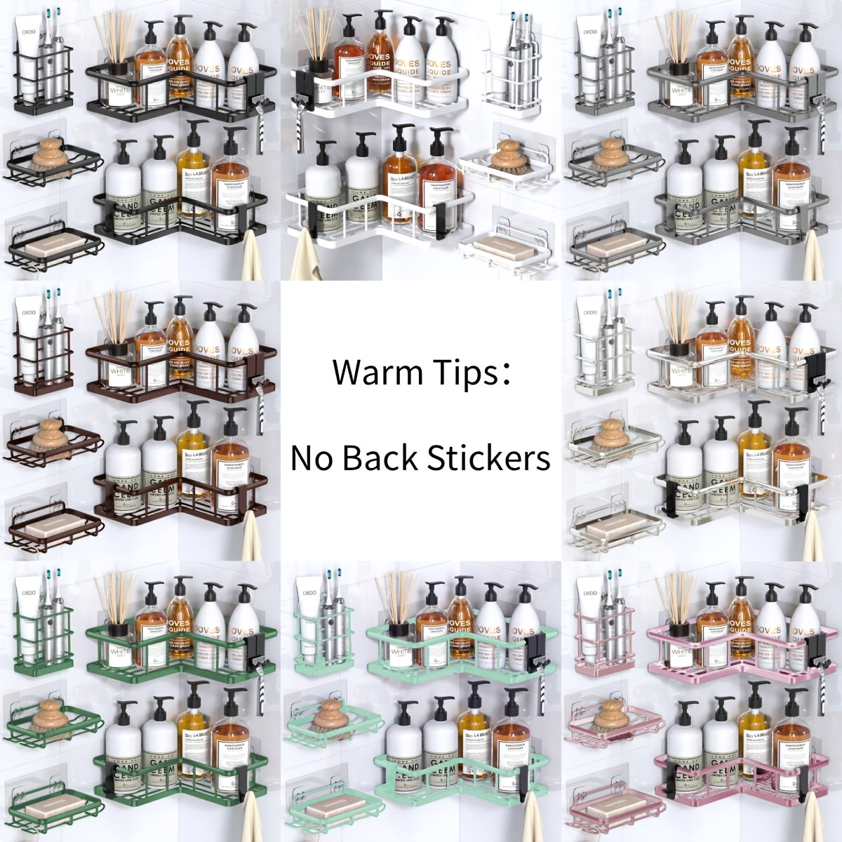 Corner Shower Caddy, 5-Pack Shower Organizer Corner With Soap Holder And 4 Removable Hooks, Rustproof Corner Shower Shelves, No Drilling Shower Shelf For Inside Shower, Random Color Properties To Choose, Shower Caddies