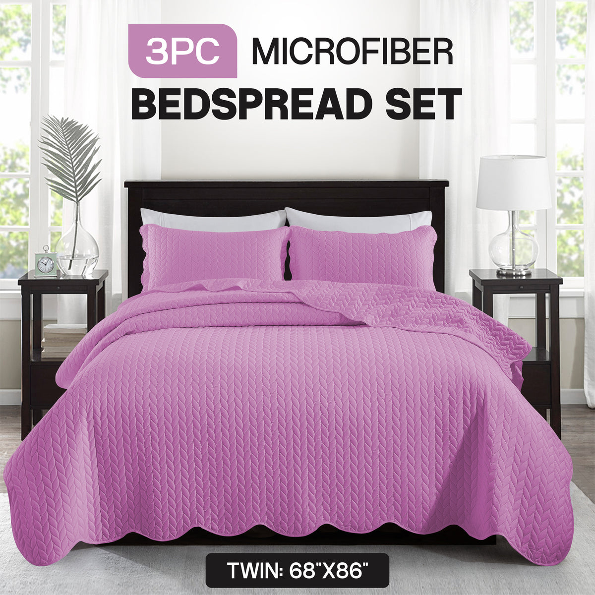3pcs Bedspread Set Bedspreads with free Pillow Shams - Leaf Pattern Soft & Breathable Bedspread Lightweight Microfiber Bedspread - Modern Style Floral Pattern Coverlet For All Seasons - Christmas Gifts For Family And Friends (1 Bedspread, 1 Or 2 Pillow Sh
