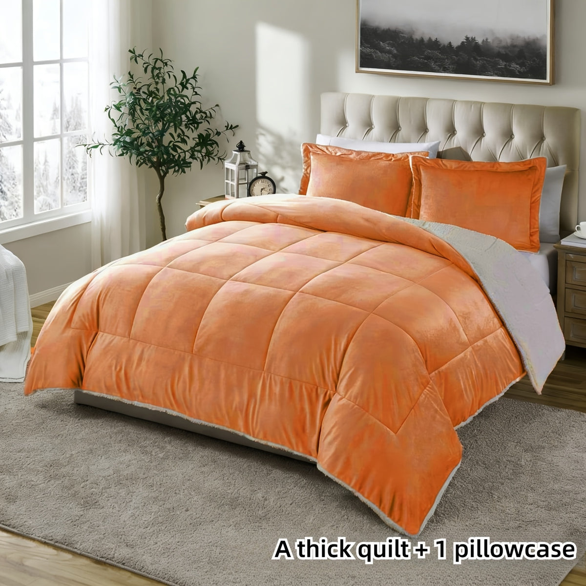 2/3 Pc Sherpa Fleece Blanket for Sofa and Bed, Extra Thick Plush Microfiber, Lightweight Reversible Soft Cozy Warm Luxury Bed Blanket, Single Double Bed Size