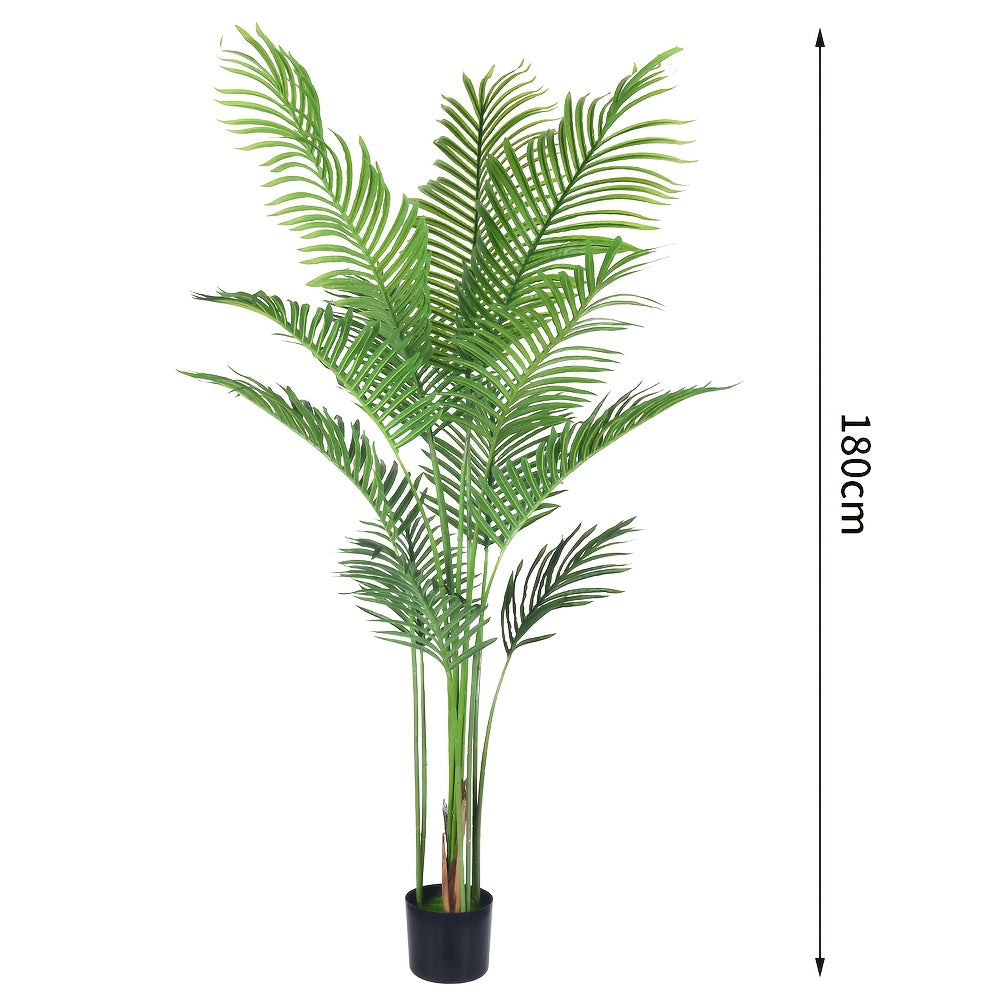 1 Pack 5.9ft Artificial Palm Plant - Crafting Floral Arranging Decor for Home Office Garden Hotel - Faux Tropical Tree with Realistic Leaves for Indoor Decor Gift Outdoor Decoration, Pool Decoration Flexible Design Christmas Decorations