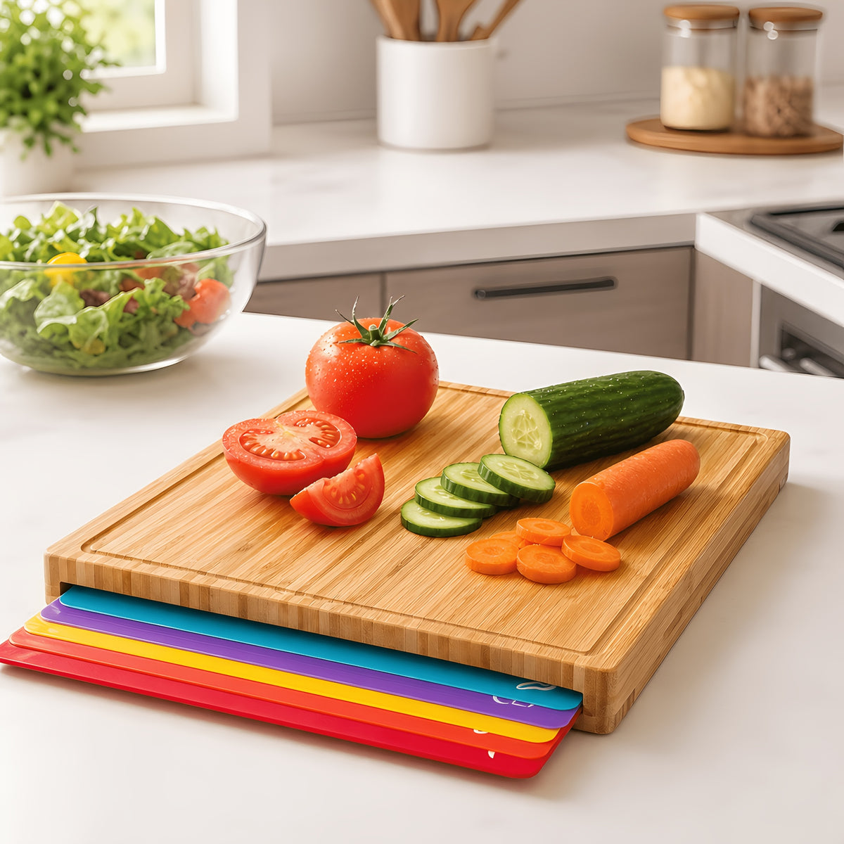 1/7pcs Bamboo Cutting Boards for Kitchen, Cheese Platter for Meat, Cheese, Bread, Vegetables, Fruits Perfect Kitchen Gadget for Home, Dormitory, Gifts for Family And Friends