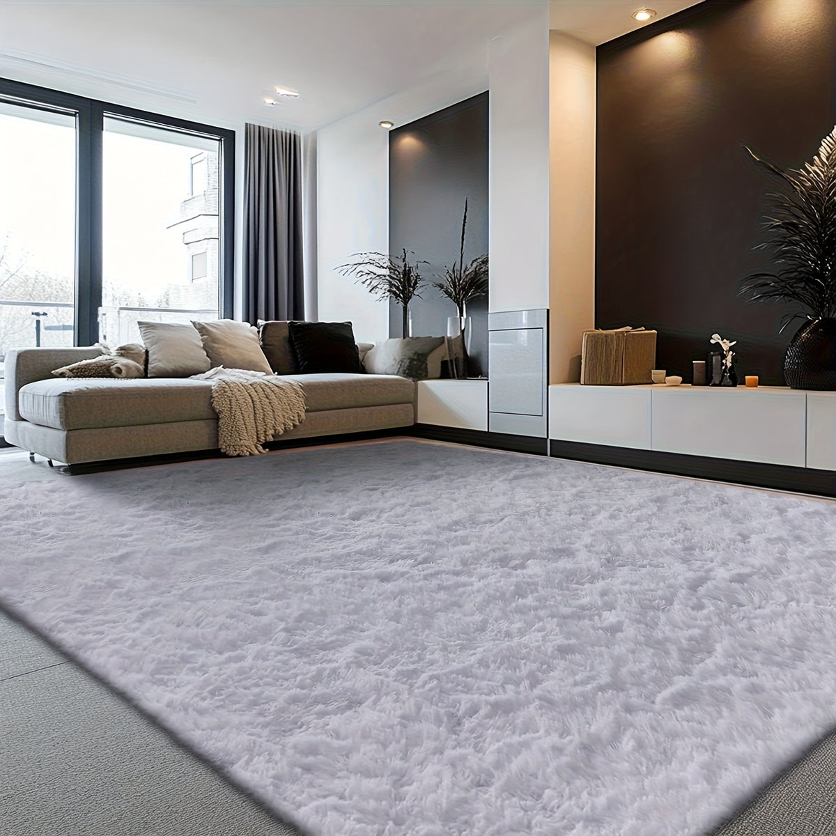 Rugs for Living Room, Super Soft Fluffy Shaggy Area Rugs for Bedroom, Cozy Floor Mats, Plush Indoor Carpet for Kitchen, Faux Rug for Room, Home Decor, Housewarming Gift, Door Mat