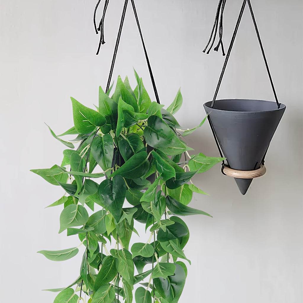 Der Rose 6/8 Packs Fake Plants Hanging Artificial Ivy Vine Faux Eucalyptus Plants In Black Pots For Bathroom Wall Shelf Bookshelf Decor Indoor