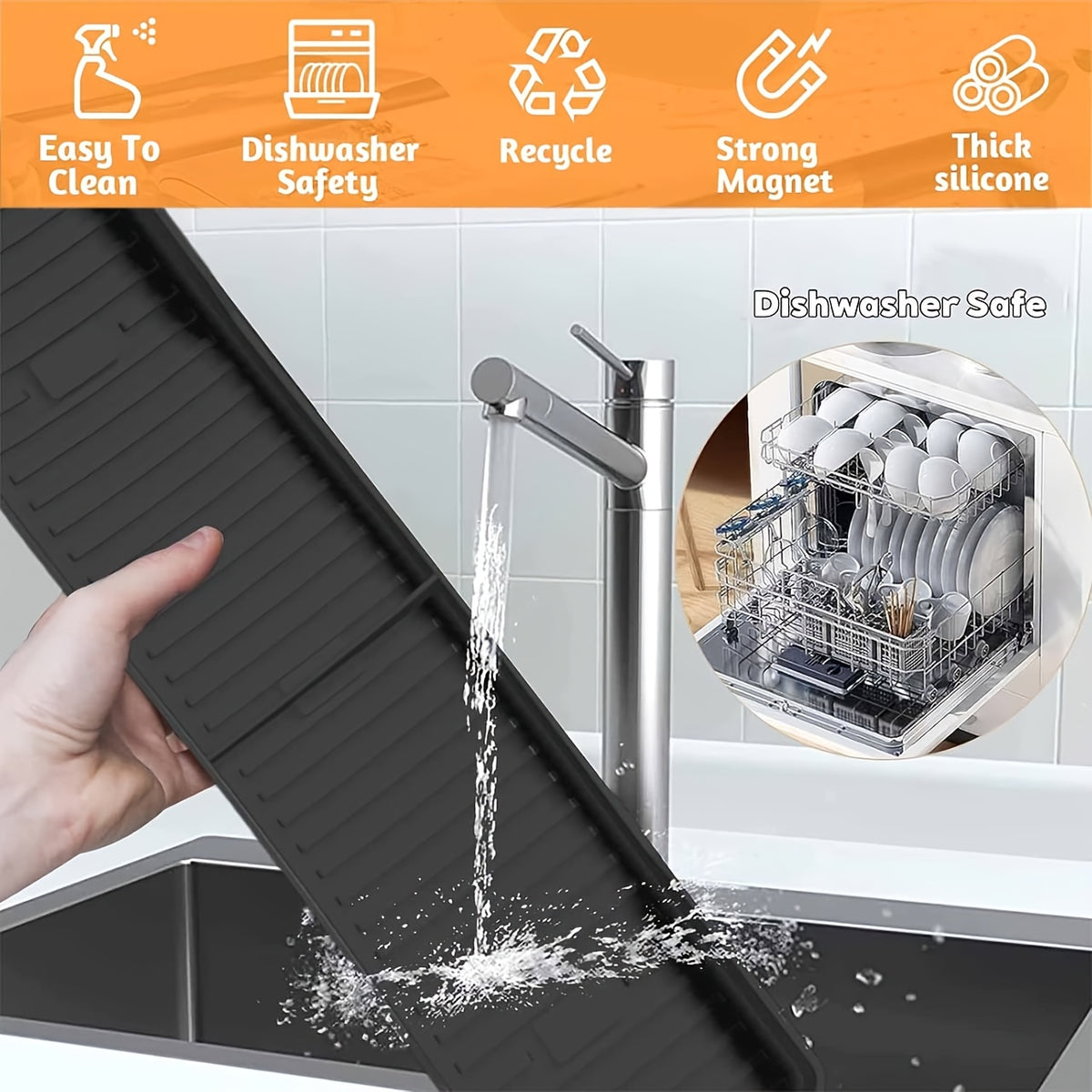 30 Inch Silicone Stove Oven Top Shelf Magnetic for Kitchen Gadgets, Soft Flexible Strong Magnetic Heat Resistant Spice Rack Kitchen Organizer for Over Oven Stove