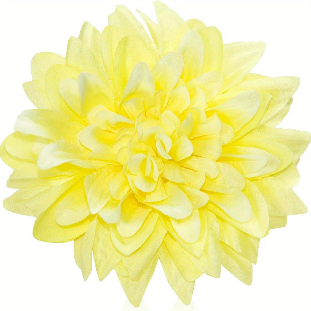 15pcs Bulk Realistic Large 3.5 Inch White Silk Dahlia Flowers Heads - Artificial Dahlia Bouquets for Wedding, Party,, DIY Crafts, Centerpieces - Faux Flower Heads for arrangements